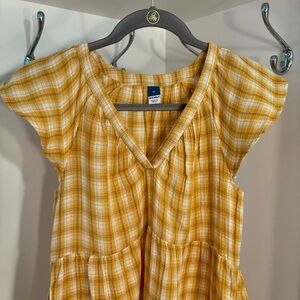 Old navy gold checked short dress. Size Xsmall